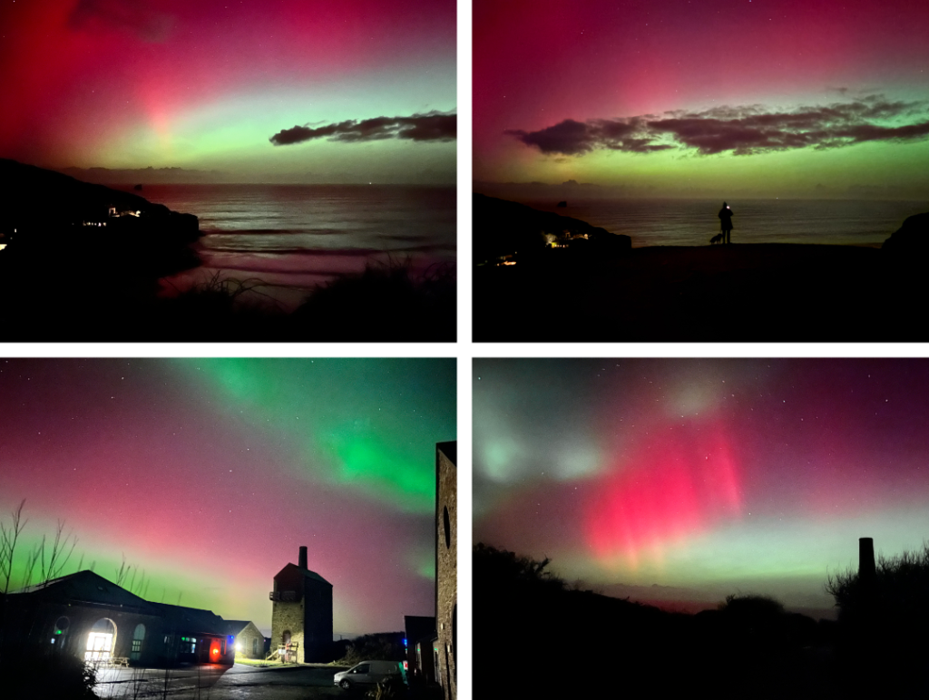 Northern lights, St Agnes, Cornwall