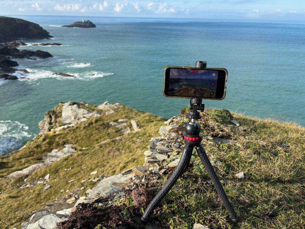 Filming at Godrevy Head